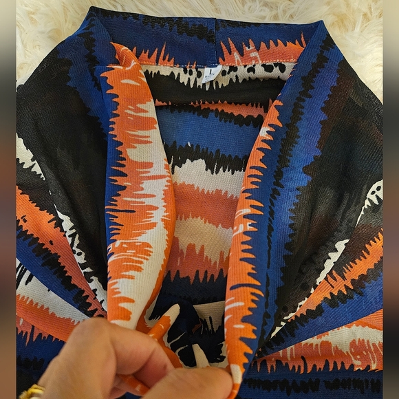 Cowl Neck Mesh Open Dress - Picture 6 of 7